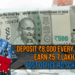 Post Office RD Scheme 2025: Deposit ₹8,000 Monthly and Get ₹5,70,929 in 5 Years