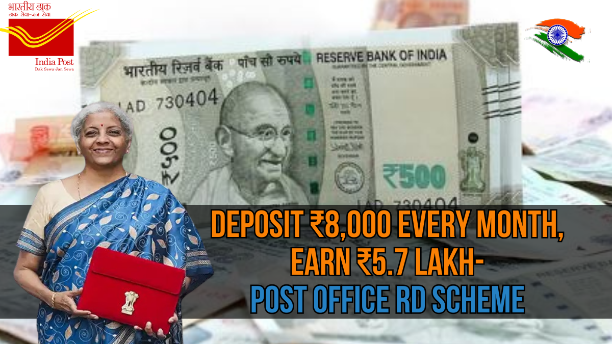 Post Office RD Scheme 2025: Deposit ₹8,000 Monthly and Get ₹5,70,929 in 5 Years